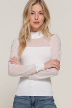 Load image into Gallery viewer, Long Slv Mesh Panel Detail Sweater Top
