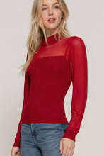 Load image into Gallery viewer, Long Slv Mesh Panel Detail Sweater Top
