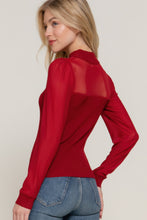 Load image into Gallery viewer, Long Slv Mesh Panel Detail Sweater Top
