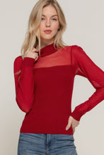 Load image into Gallery viewer, Long Slv Mesh Panel Detail Sweater Top
