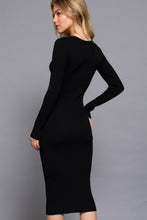 Load image into Gallery viewer, Henley Neck Midi Sweater Dress
