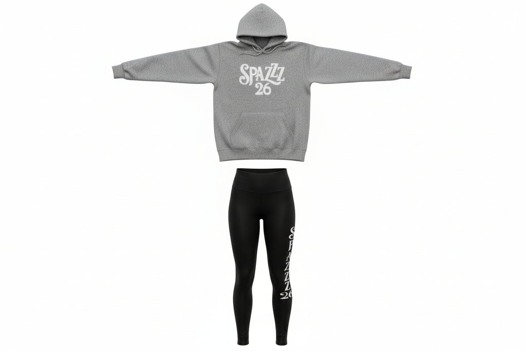 Spazzz26 Hoodie w/Leggings 2pc set Grey n Black