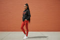 Spazzz26 Hoodie w/Legging 2pc Set Black/Red