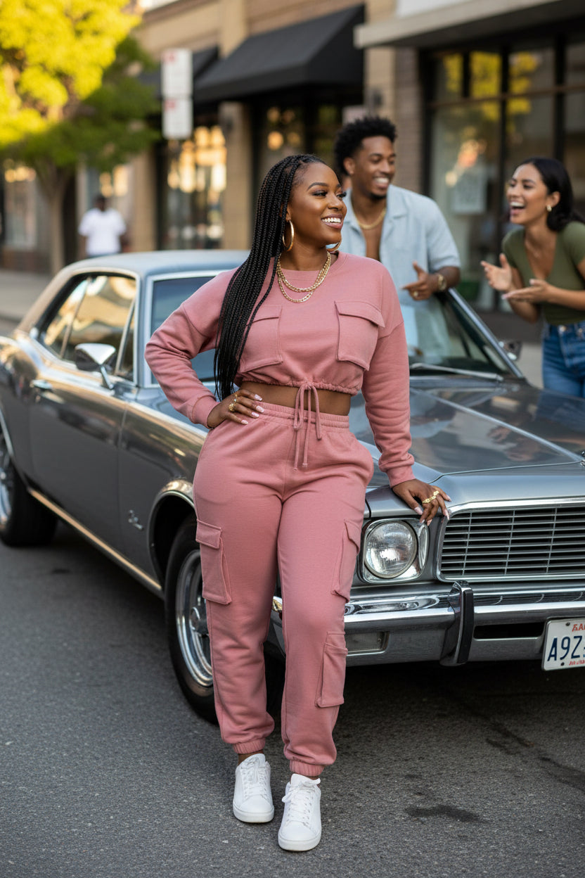 Oh It's Her Cargo Drawstring Pants set