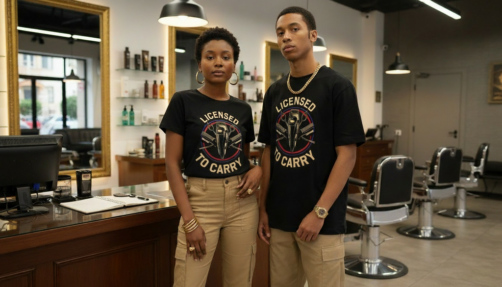 Graphic Barber T-Shirt "License TO Carry"