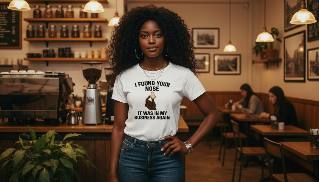 Graphic Funny T-Shirt" I Found Your Nose It Was In My Business Again"