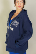 Load image into Gallery viewer, Graphic Drop Shoulder Zipper Up Hoodie
