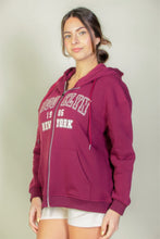 Load image into Gallery viewer, Graphic Drop Shoulder Zipper Up Hoodie
