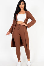 Load image into Gallery viewer, Ribbed Long Cardigan &amp; Leggings Set
