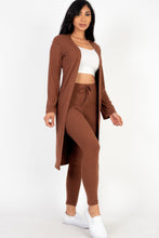 Load image into Gallery viewer, Ribbed Long Cardigan &amp; Leggings Set
