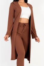 Load image into Gallery viewer, Ribbed Long Cardigan &amp; Leggings Set
