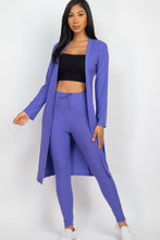 Load image into Gallery viewer, Ribbed Long Cardigan &amp; Leggings Set
