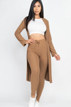 Load image into Gallery viewer, Ribbed Long Cardigan &amp; Leggings Set
