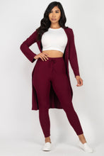 Load image into Gallery viewer, Ribbed Long Cardigan &amp; Leggings Set
