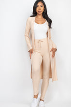 Load image into Gallery viewer, Ribbed Long Cardigan &amp; Leggings Set
