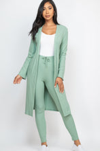 Load image into Gallery viewer, Ribbed Long Cardigan &amp; Leggings Set
