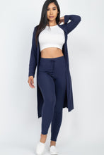 Load image into Gallery viewer, Ribbed Long Cardigan &amp; Leggings Set
