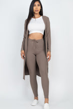 Load image into Gallery viewer, Ribbed Long Cardigan &amp; Leggings Set
