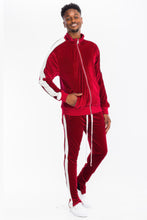 Load image into Gallery viewer, Mens Velour Track Jacket And Track Pant Set
