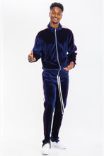 Load image into Gallery viewer, Mens Velour Track Jacket And Track Pant Set
