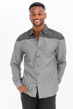 Load image into Gallery viewer, Men&#39;s Two Tone Long Sleeve Button Down Shirt
