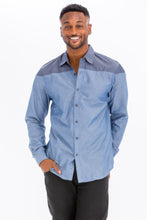 Load image into Gallery viewer, Men&#39;s Two Tone Long Sleeve Button Down Shirt
