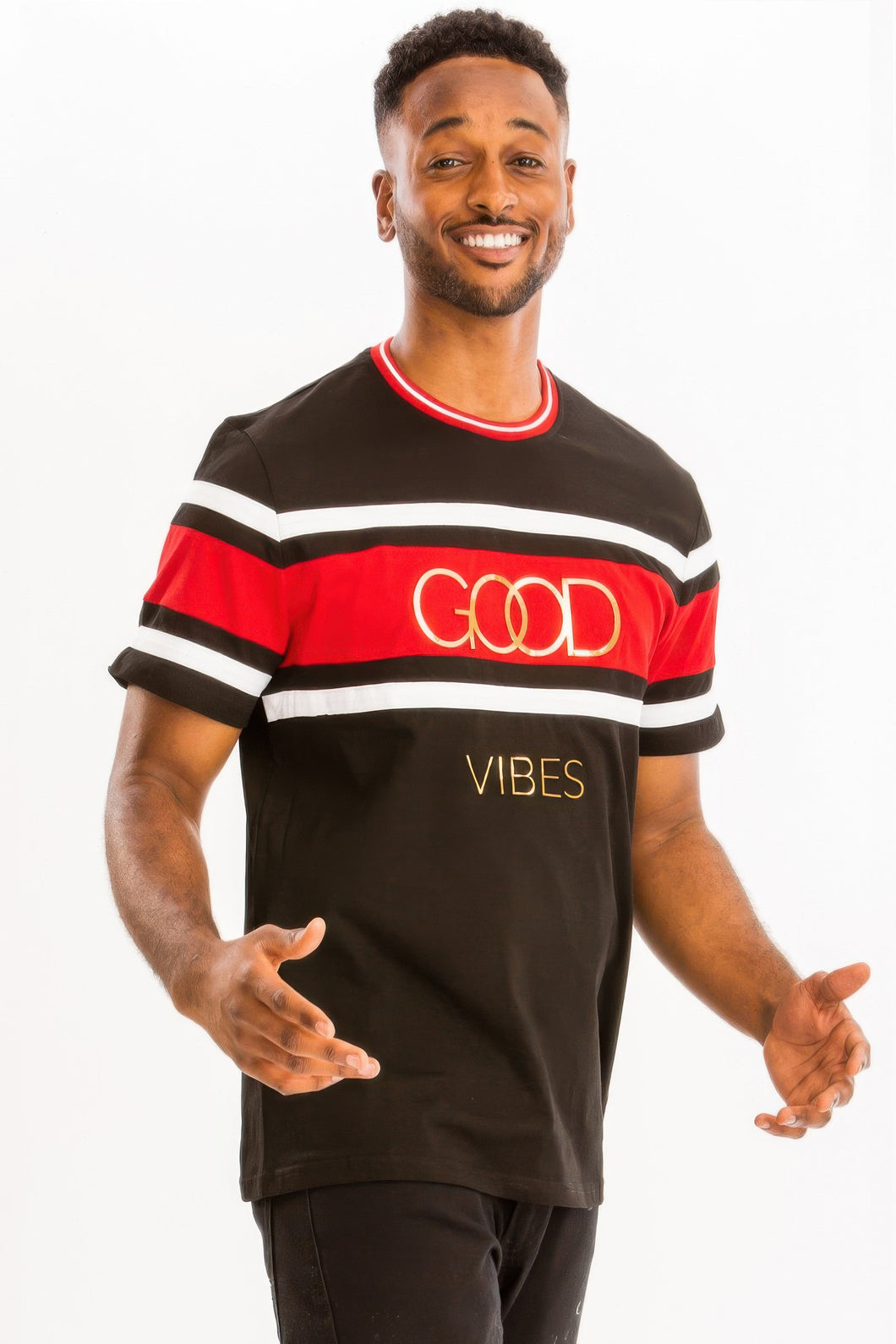 Good Vibes 3d Design Print Gold Foil