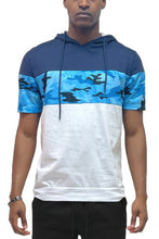 Load image into Gallery viewer, Camo And Solid Design Block Hooded Shirt
