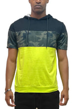 Load image into Gallery viewer, Camo And Solid Design Block Hooded Shirt
