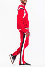 Load image into Gallery viewer, Mens Two Stripe Track Pants Track Jacket Set
