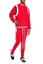 Load image into Gallery viewer, Mens Two Stripe Track Pants Track Jacket Set
