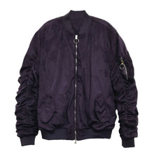 Load image into Gallery viewer, Mirosuede Scrunched Bomber Jacket
