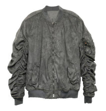 Load image into Gallery viewer, Mirosuede Scrunched Bomber Jacket
