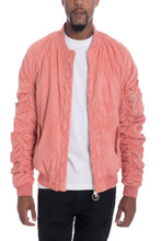 Load image into Gallery viewer, Mirosuede Scrunched Bomber Jacket
