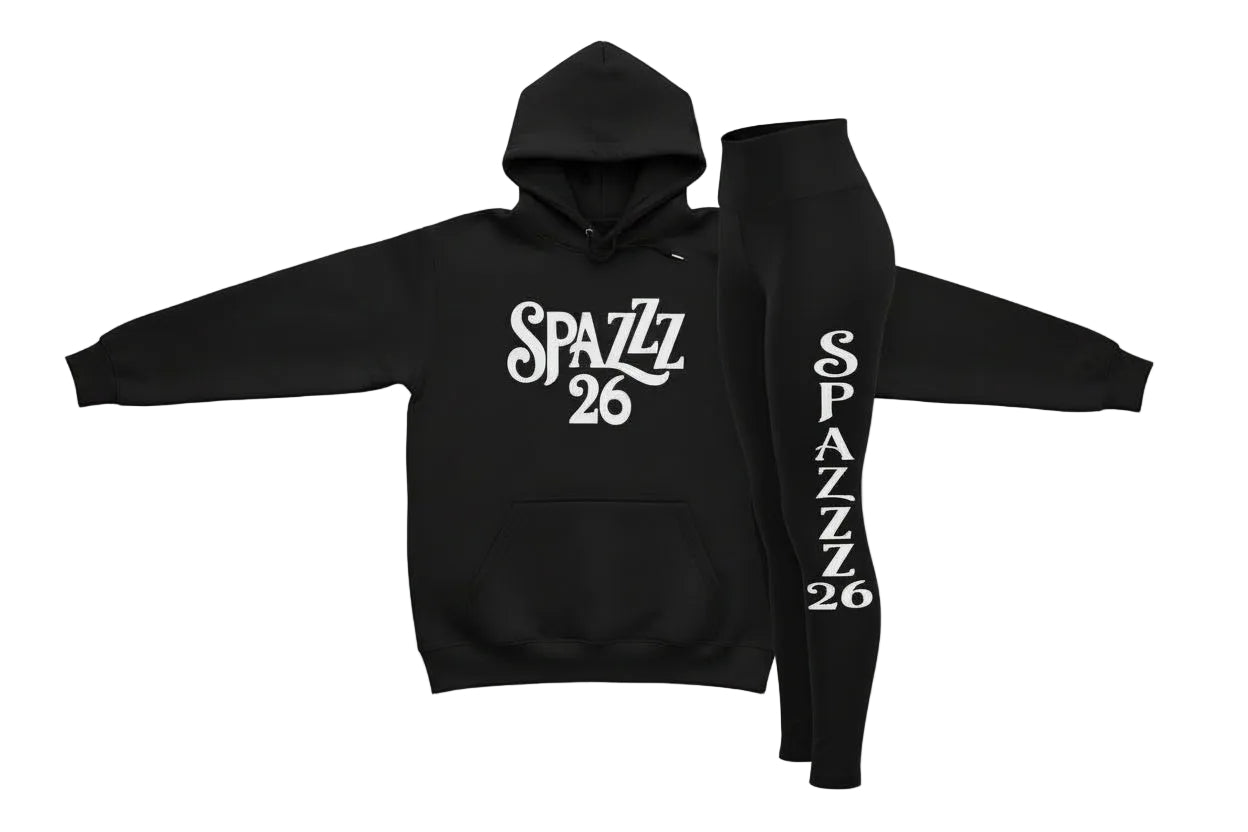 Spazzz26 Hoodie w/Leggings 2pc Set Black n Black