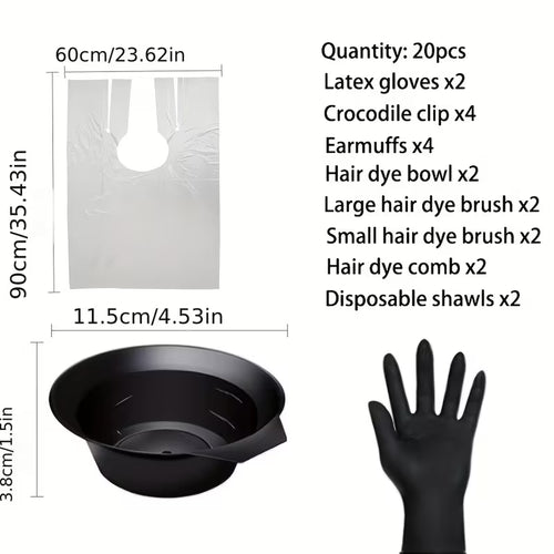 20pcs Professional Hair Dye Kit for Barbershop