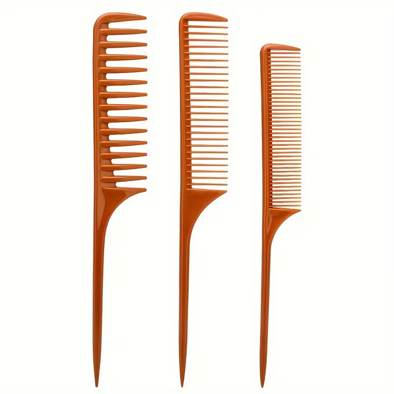 1set Detangling Pointed Tail Comb Rat Tail Comb Fine Tooth Comb