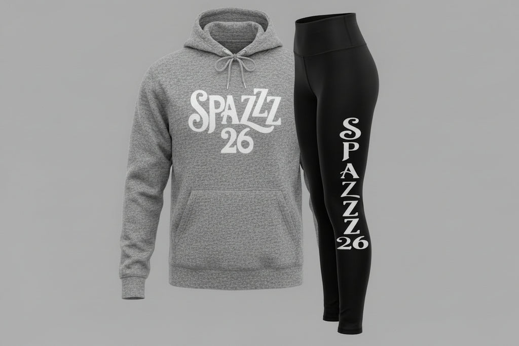 Spazzz26 Hoodie w/Leggings 2pc set Grey n Black