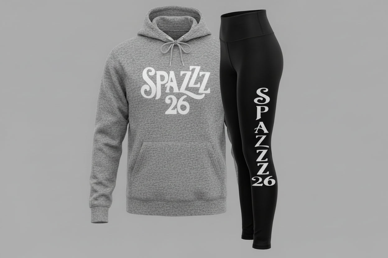 Spazzz26 Hoodie w/Leggings 2pc set Grey n Black