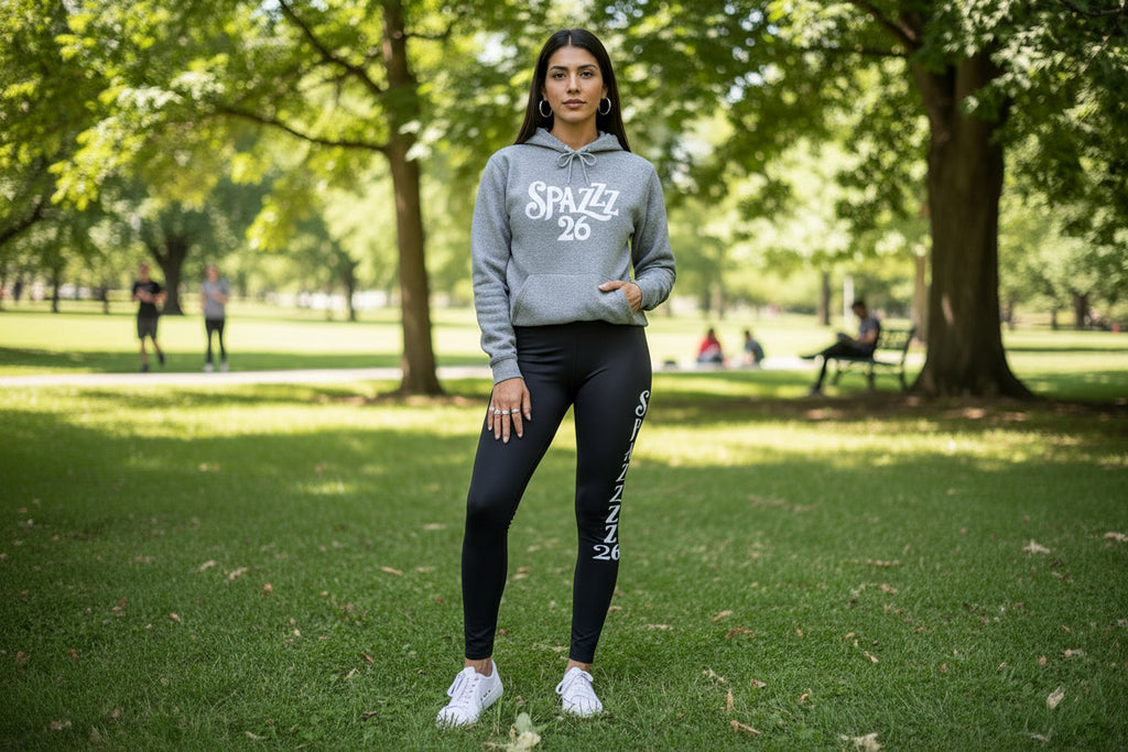 Spazzz26 Hoodie w/Leggings 2pc set Grey n Black