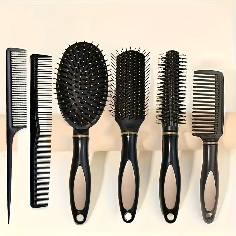Black 6pcs Hair Styling Tool Set