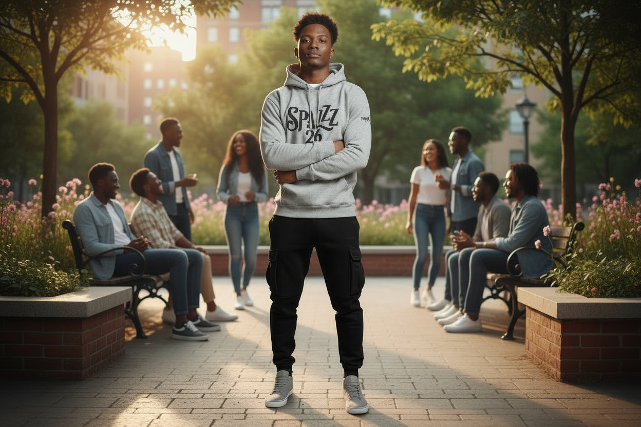 Spazzz26 Front Print Hoodie