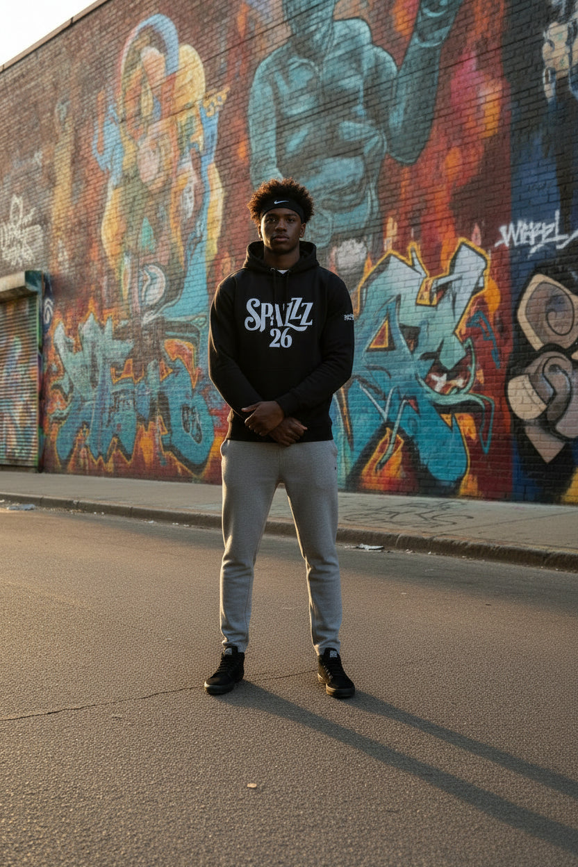 Spazzz26 Front Print Hoodie