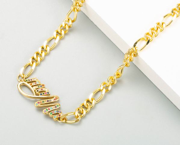 RHINESTONE MAMA NECKLACE