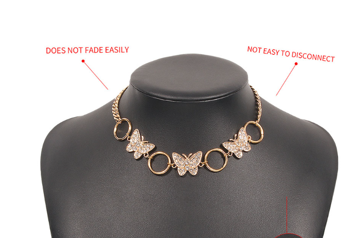 MY LOVELY BUTTERFLY  RHINESTONE NECKLACE