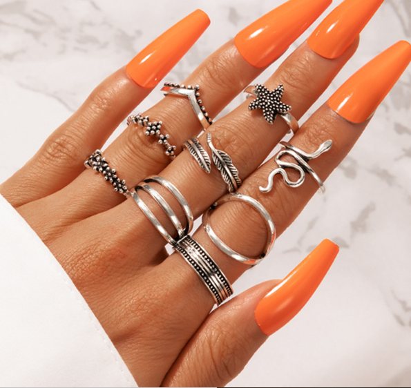 All In  Stackable (9) Ring Set |S002
