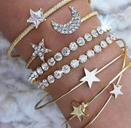 STARS MOONS N HEARTS RHINESTONE BRACELET