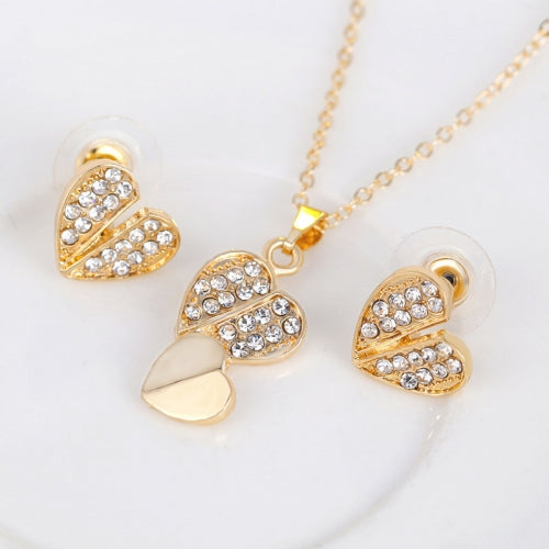 DAINTY GIRL 4 PIECE  RHINESTONE HEART SET