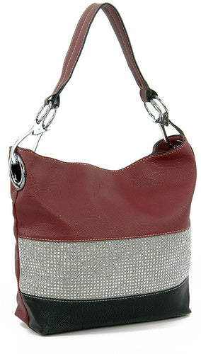 Bling Accent Banded Hobo - spazz26