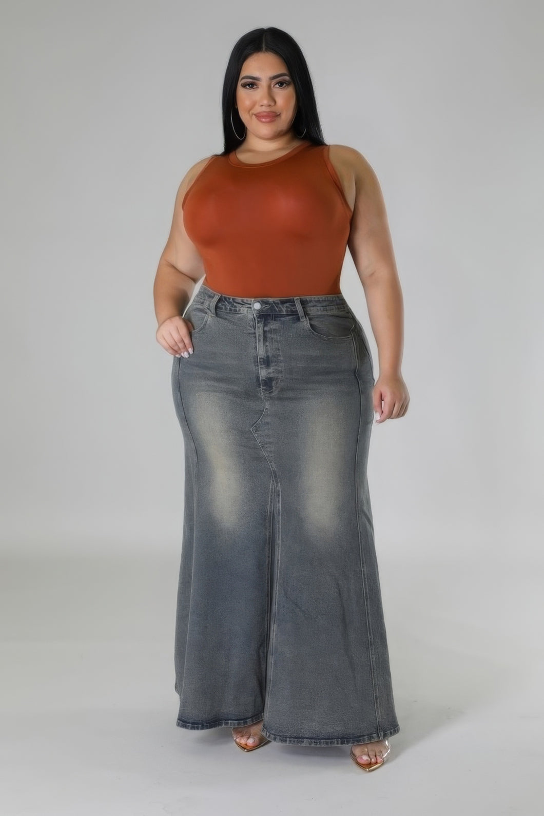 Plus Size | High-waisted Stretch Skirt